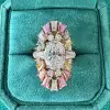 2.5ct Oval Cut Multicolor Sapphire Transformer Wedding Ring Set