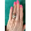 2.5ct Oval Cut Multicolor Sapphire Transformer Wedding Ring Set