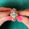2.5ct Oval Cut Multicolor Sapphire Transformer Wedding Ring Set