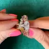2.5ct Oval Cut Multicolor Sapphire Transformer Wedding Ring Set