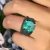 8.2ct Oval Cut Mint Green Paved Cocktail Ring