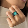 8.2ct Oval Cut Mint Green Paved Cocktail Ring