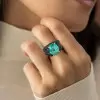 8.2ct Oval Cut Mint Green Paved Cocktail Ring