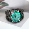 8.2ct Oval Cut Mint Green Paved Cocktail Ring