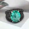 8.2ct Oval Cut Mint Green Paved Cocktail Ring