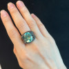 8.2ct Oval Cut Mint Green Paved Cocktail Ring