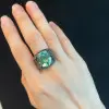 8.2ct Oval Cut Mint Green Paved Cocktail Ring