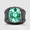 8.2ct Oval Cut Mint Green Paved Cocktail Ring