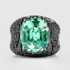 8.2ct Oval Cut Mint Green Paved Cocktail Ring