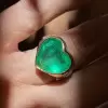 7.8ct Heart Cut Emerald Engagement Ring