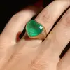 7.8ct Heart Cut Emerald Engagement Ring
