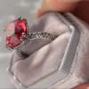 10ct Cushion Cut Garnet Paved Black Sapphire Engagement Ring