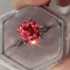 10ct Cushion Cut Garnet Paved Black Sapphire Engagement Ring