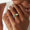 10ctw Radiant Cut Multicolor Sapphire Rainbow Eternity Ring