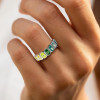 10ctw Radiant Cut Multicolor Sapphire Rainbow Eternity Ring