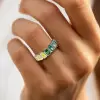 10ctw Radiant Cut Multicolor Sapphire Rainbow Eternity Ring