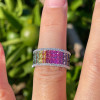 5ctw Princess Cut Three Row Rainbow Wedding Band