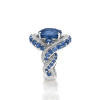 5ct Oval Cut Sapphire Twist Engagement Ring