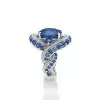 5ct Oval Cut Sapphire Twist Engagement Ring
