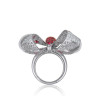 Ruby and White Sapphire Paved Bowknot Cocktail Ring