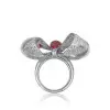 Ruby and White Sapphire Paved Bowknot Cocktail Ring