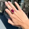 12ct Cushion Cut Ruby European Shank Engagement Ring