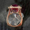 12ct Cushion Cut Ruby European Shank Engagement Ring