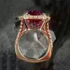 12ct Cushion Cut Ruby European Shank Engagement Ring