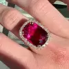 12ct Cushion Cut Ruby European Shank Engagement Ring