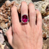 12ct Cushion Cut Ruby European Shank Engagement Ring