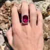 12ct Cushion Cut Ruby European Shank Engagement Ring
