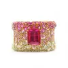 Fuchsia and Pink Sapphire Paved Cocktail Ring