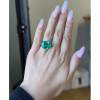 12ct Asscher Cut Emerald Vintage Cocktail Ring