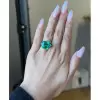 12ct Asscher Cut Emerald Vintage Cocktail Ring
