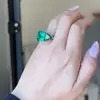 12ct Asscher Cut Emerald Vintage Cocktail Ring