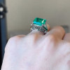 12ct Asscher Cut Emerald Vintage Cocktail Ring