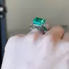 12ct Asscher Cut Emerald Vintage Cocktail Ring