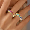 9ctw Heart Cut Multicolor Sapphire Rainbow Eternity Ring
