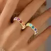 9ctw Heart Cut Multicolor Sapphire Rainbow Eternity Ring