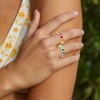 9ctw Heart Cut Multicolor Sapphire Rainbow Eternity Ring