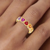 9ctw Heart Cut Multicolor Sapphire Rainbow Eternity Ring