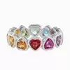 9ctw Heart Cut Multicolor Sapphire Rainbow Eternity Ring