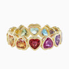 9ctw Heart Cut Multicolor Sapphire Rainbow Eternity Ring