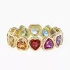 9ctw Heart Cut Multicolor Sapphire Rainbow Eternity Ring