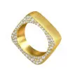 Paved White Sapphire Matte Square Wedding Band