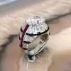 3.5ct Cushion Cut White Sapphire Art-deco Cocktail Ring
