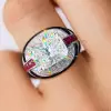 3.5ct Cushion Cut White Sapphire Art-deco Cocktail Ring