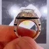3.5ct Cushion Cut White Sapphire Art-deco Cocktail Ring