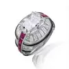 3.5ct Cushion Cut White Sapphire Art-deco Cocktail Ring