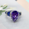 5.4ct Pear Cut Blue Sapphire Engagement Ring